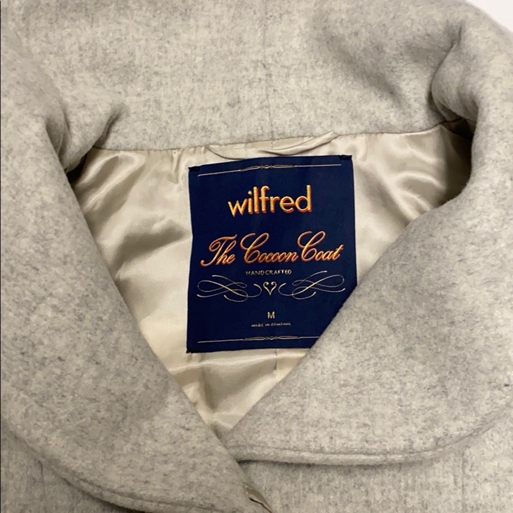 NWT Aritzia Wilfred the Cocoon Coat heather white - Picture 7 of 10